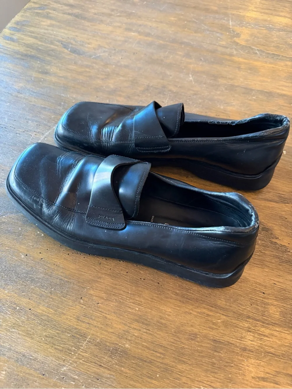 Prada Black Leather Men’s Slip-On Dress Loafers 11